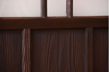 古民具・骨董　古い木が味わい深いガラス戸2枚セット(1)
