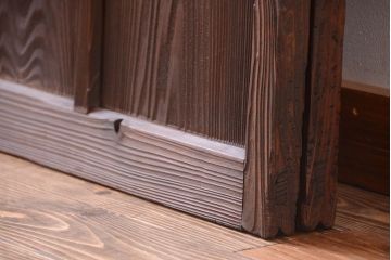 古民具・骨董　古い木が味わい深いガラス戸2枚セット(1)