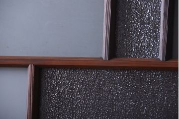 古民具・骨董　古い木が味わい深いガラス戸2枚セット(1)