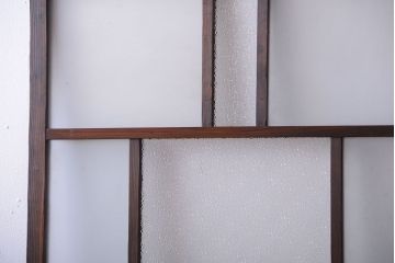 古民具・骨董　古い木が味わい深いガラス戸2枚セット(1)