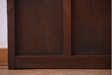 古民具・骨董　古い木が味わい深いガラス戸2枚セット(1)