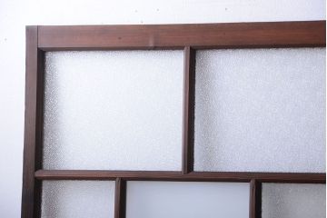 古民具・骨董　古い木が味わい深いガラス戸2枚セット(2)