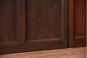 古民具・骨董　古い木が味わい深いガラス戸2枚セット(2)