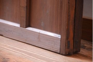 古民具・骨董　古い木が味わい深いガラス戸2枚セット(2)