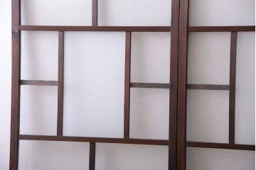 古民具・骨董　古い木が味わい深いガラス戸2枚セット(2)