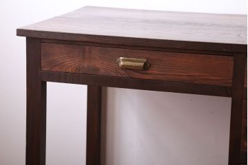 アンティーク家具　和製アンティーク　総栗材の小ぶりで上品な片袖机(デスク)
