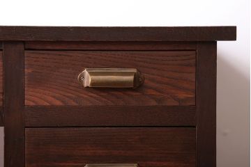 アンティーク家具　和製アンティーク　総栗材の小ぶりで上品な片袖机(デスク)