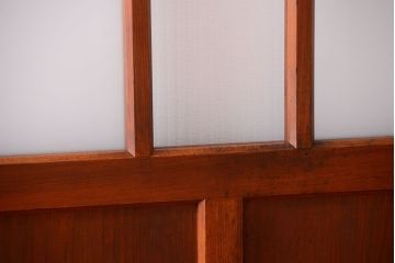 昭和レトロ　モールガラス、すりガラス入り!古い木のガラス引き戸2枚セット