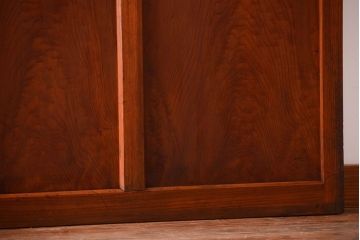 昭和レトロ　モールガラス、すりガラス入り!古い木のガラス引き戸2枚セット