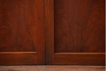 昭和レトロ　モールガラス、すりガラス入り!古い木のガラス引き戸2枚セット