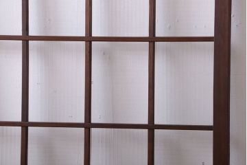 和製アンティーク　モールガラス入り!レトロな格子引き戸