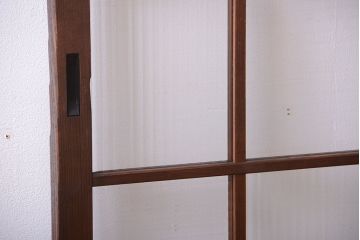 和製アンティーク　モールガラス入り!レトロな格子引き戸