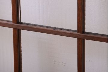 和製アンティーク　モールガラス入り!レトロな格子引き戸
