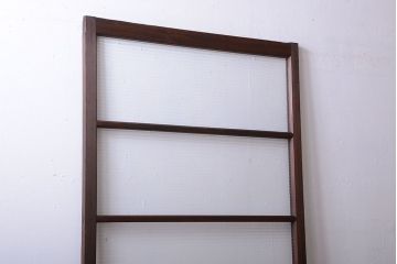 アンティーク　古い木製のモールガラス入り引き戸