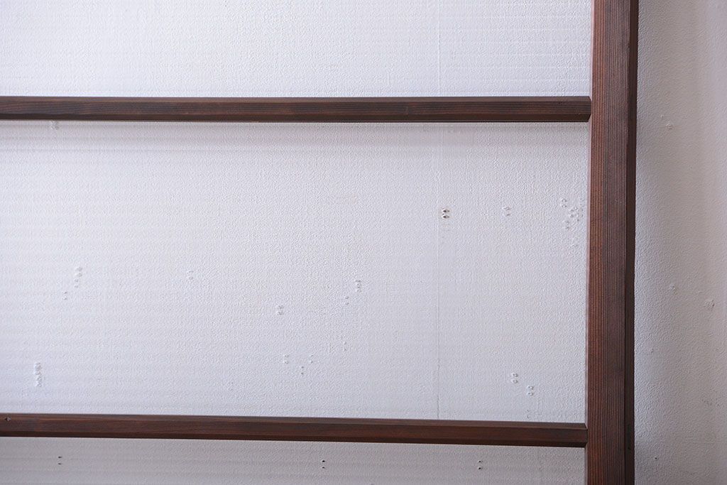 アンティーク　古い木製のモールガラス入り引き戸