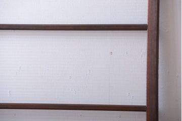 アンティーク　古い木製のモールガラス入り引き戸