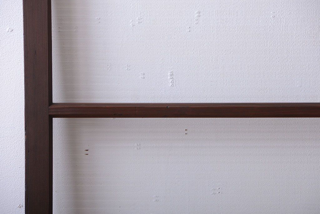 アンティーク　古い木製のモールガラス入り引き戸