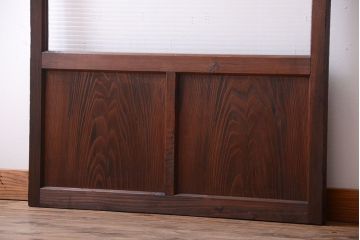 アンティーク　古い木製のモールガラス入り引き戸