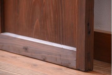 アンティーク　古い木製のモールガラス入り引き戸