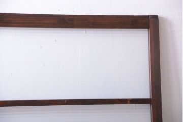 アンティーク　古い木製のモールガラス入り引き戸