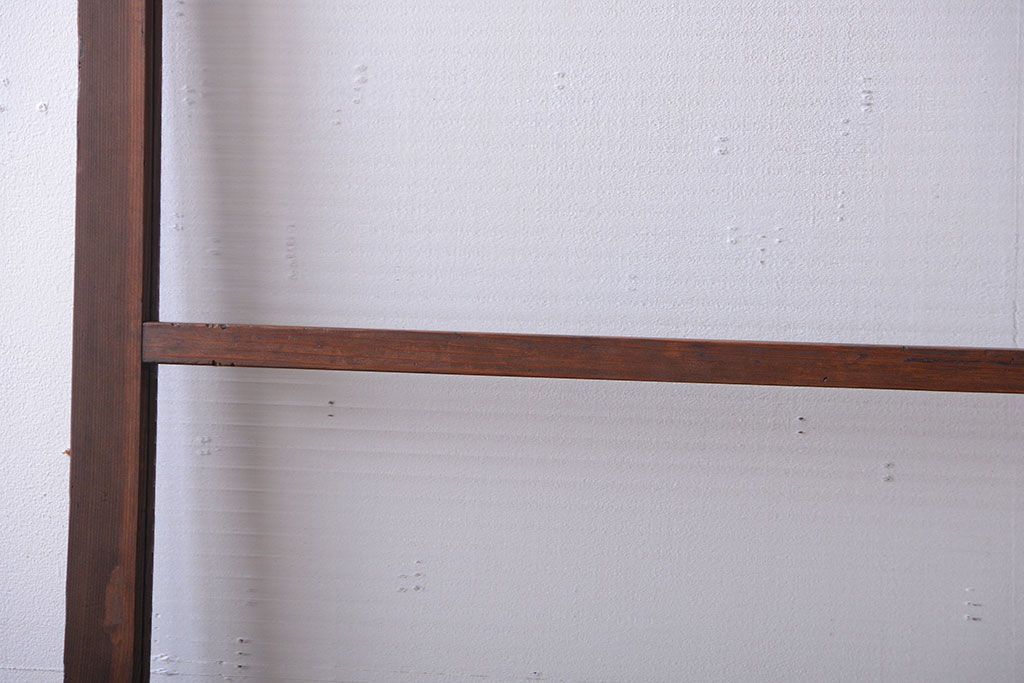 アンティーク　古い木製のモールガラス入り引き戸