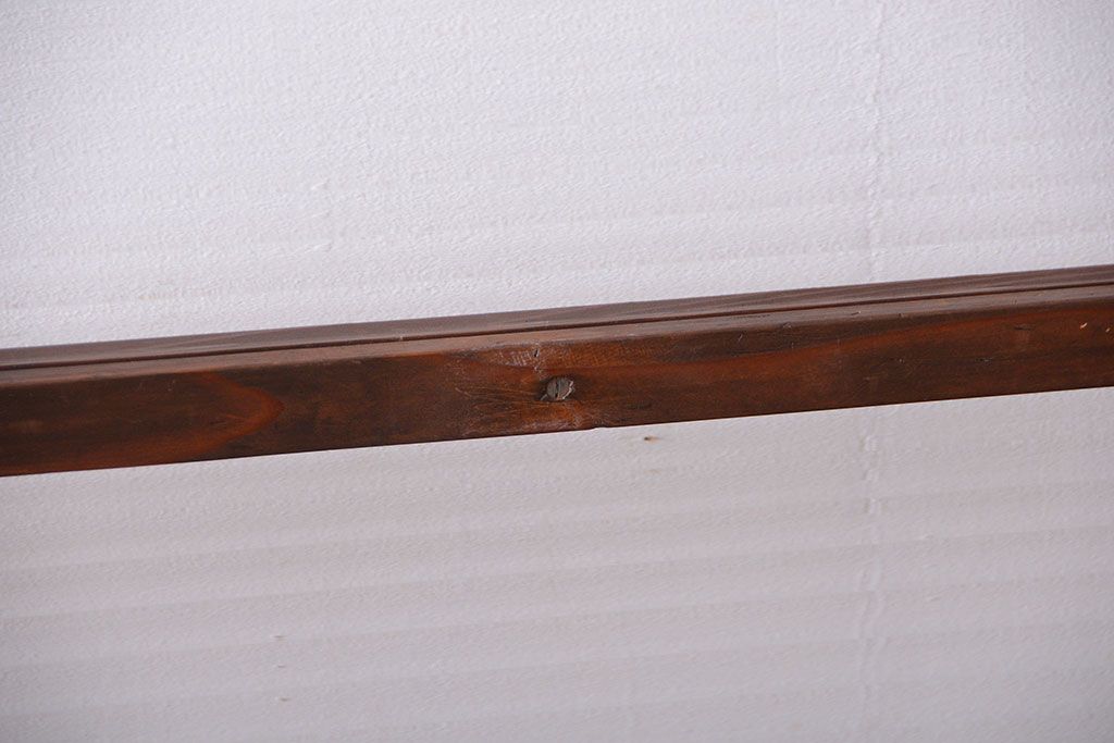 アンティーク　古い木製のモールガラス入り引き戸