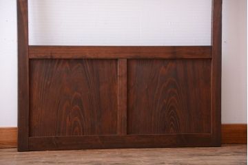 アンティーク　古い木製のモールガラス入り引き戸