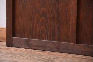 アンティーク　古い木製のモールガラス入り引き戸