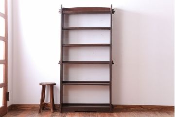 アンティーク家具　和製アンティーク　古い木製のシンプルな本棚(ブックシェルフ)