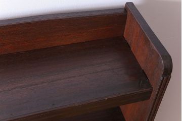 アンティーク家具　和製アンティーク　古い木製のシンプルな本棚(ブックシェルフ)