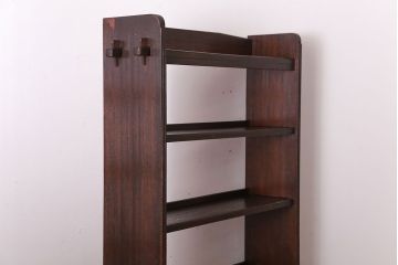 アンティーク家具　和製アンティーク　古い木製のシンプルな本棚(ブックシェルフ)