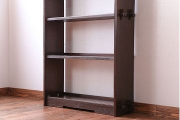 アンティーク家具　和製アンティーク　古い木製のシンプルな本棚(ブックシェルフ)