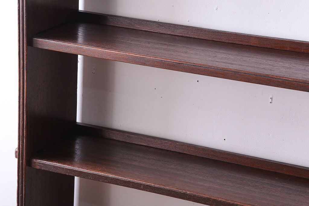 アンティーク家具　和製アンティーク　古い木製のシンプルな本棚(ブックシェルフ)