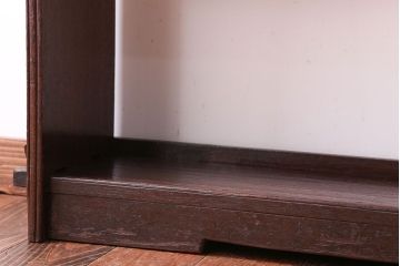 アンティーク家具　和製アンティーク　古い木製のシンプルな本棚(ブックシェルフ)