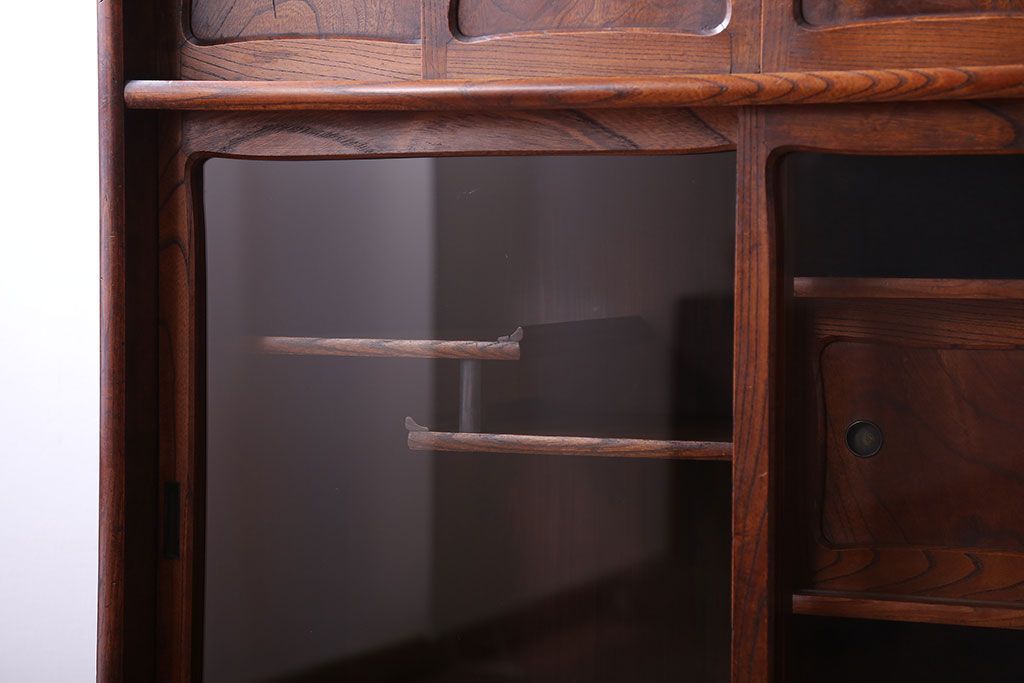 アンティーク家具　古民具・骨董　前面欅材のアンティーク茶箪笥