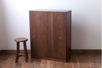 アンティーク家具　古民具・骨董　前面欅材のアンティーク茶箪笥