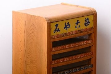 レトロ家具　昭和レトロ　古い木製のアンティーク糸ケース(小引き出し)