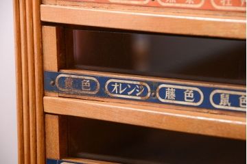 レトロ家具　昭和レトロ　古い木製のアンティーク糸ケース(小引き出し)