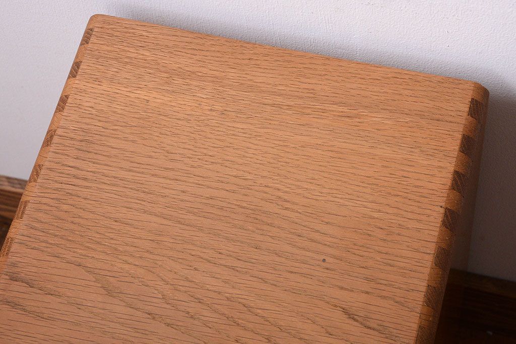 レトロ家具　和製アンティーク　ネームプレート付き!昭和レトロな古いナラ材の小引き出し