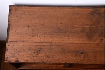 アンティーク家具　和製アンティーク　古い木の引き戸収納棚(下駄箱)