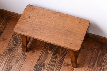 アンティーク家具　アンティーク　古い木の小さなベンチ(スツール)