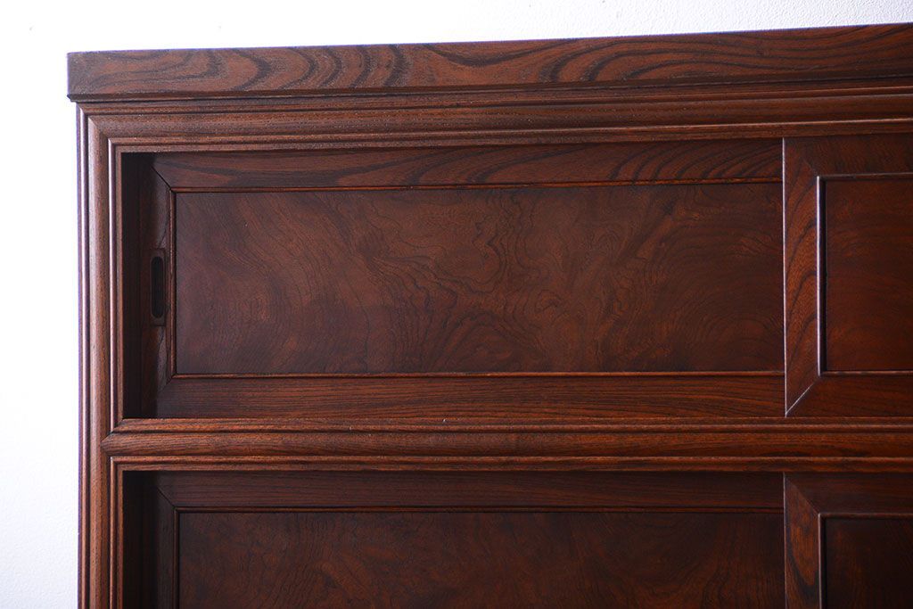 アンティーク家具　古民具・骨董　最高級品!三方欅無垢材の二段重ね収納棚