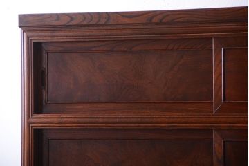 アンティーク家具　古民具・骨董　最高級品!三方欅無垢材の二段重ね収納棚