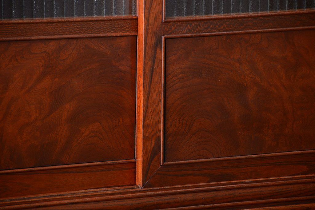 アンティーク家具　古民具・骨董　最高級品!三方欅無垢材の二段重ね収納棚