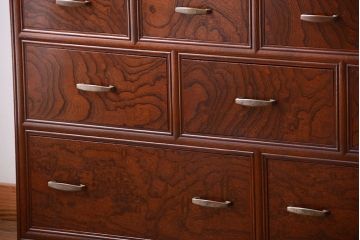 アンティーク家具　古民具・骨董　最高級品!三方欅無垢材の二段重ね収納棚