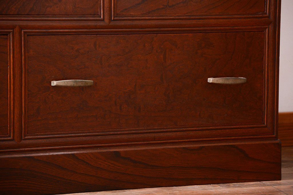 アンティーク家具　古民具・骨董　最高級品!三方欅無垢材の二段重ね収納棚