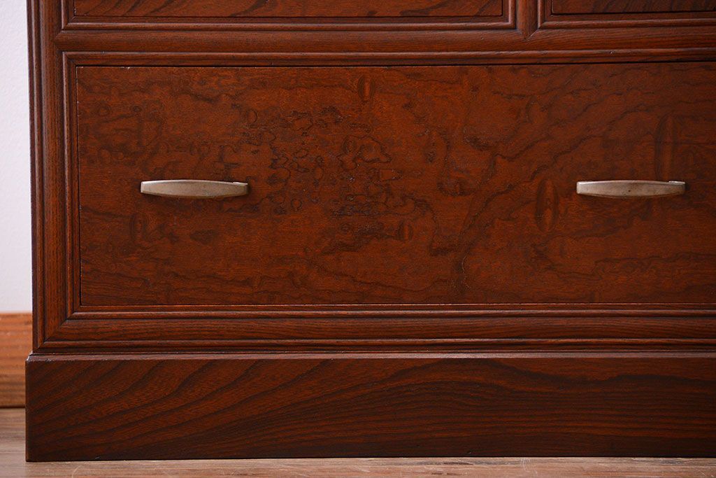 アンティーク家具　古民具・骨董　最高級品!三方欅無垢材の二段重ね収納棚