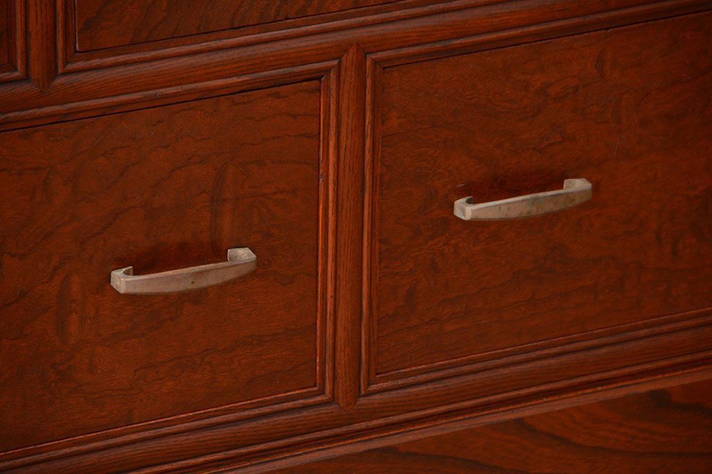 アンティーク家具　古民具・骨董　最高級品!三方欅無垢材の二段重ね収納棚