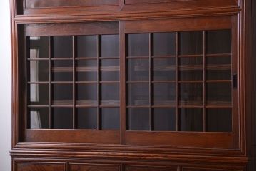 アンティーク家具　古民具・骨董　最高級品!三方欅無垢材の二段重ね収納棚