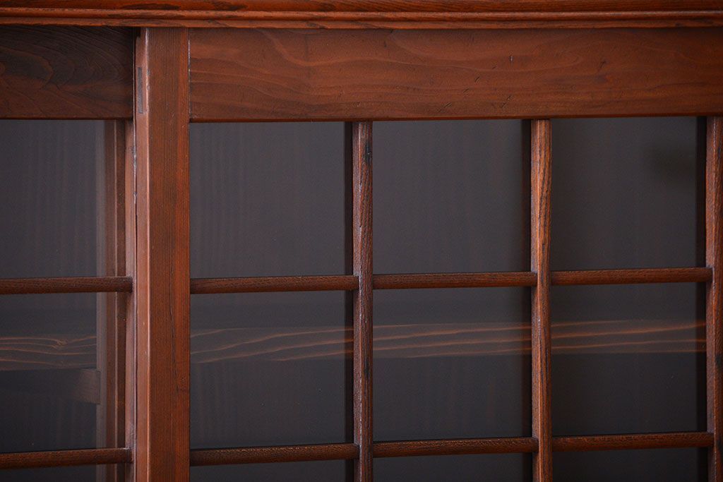 アンティーク家具　古民具・骨董　最高級品!三方欅無垢材の二段重ね収納棚